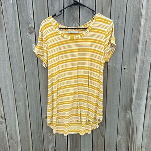 DeCollection striped blouse short sleeve tunic size xl